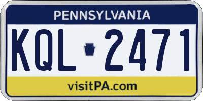 PA license plate KQL2471