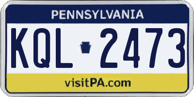 PA license plate KQL2473