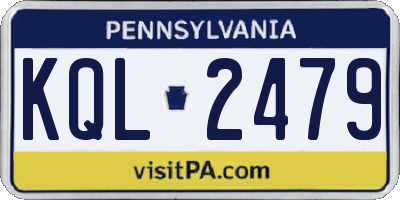 PA license plate KQL2479