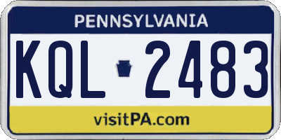 PA license plate KQL2483