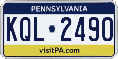 PA license plate KQL2490