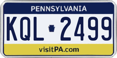 PA license plate KQL2499