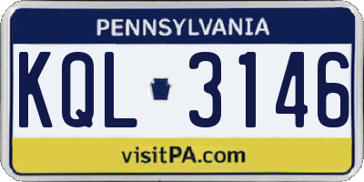 PA license plate KQL3146