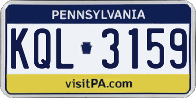 PA license plate KQL3159