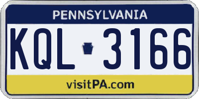 PA license plate KQL3166
