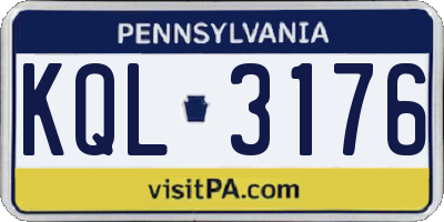 PA license plate KQL3176