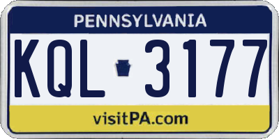 PA license plate KQL3177
