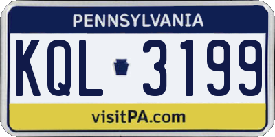 PA license plate KQL3199