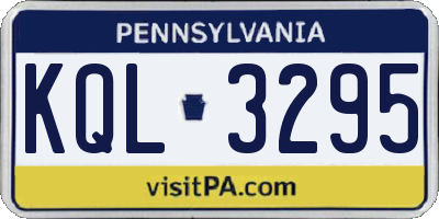 PA license plate KQL3295