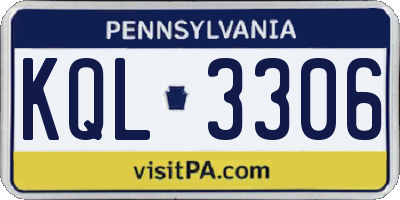PA license plate KQL3306