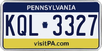 PA license plate KQL3327