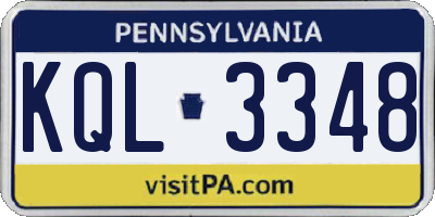 PA license plate KQL3348