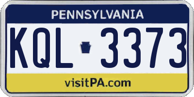 PA license plate KQL3373