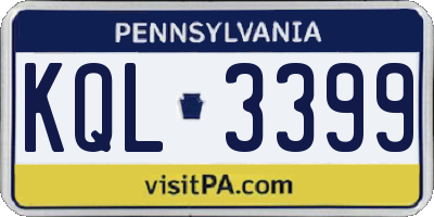 PA license plate KQL3399