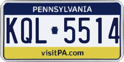 PA license plate KQL5514
