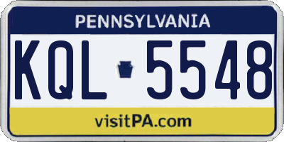 PA license plate KQL5548