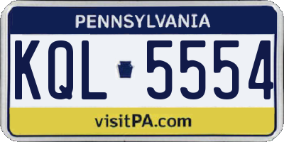 PA license plate KQL5554