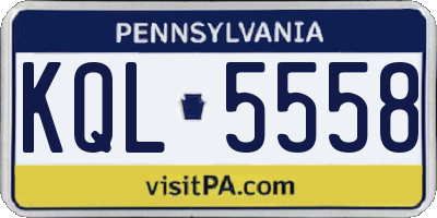 PA license plate KQL5558