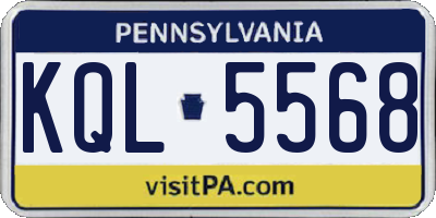 PA license plate KQL5568