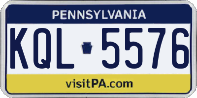 PA license plate KQL5576