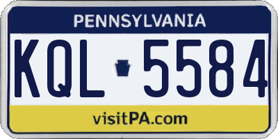 PA license plate KQL5584