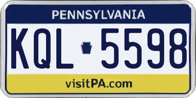 PA license plate KQL5598