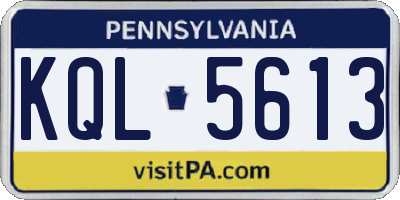 PA license plate KQL5613