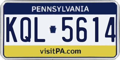 PA license plate KQL5614