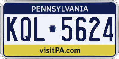 PA license plate KQL5624