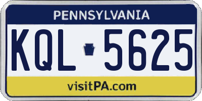 PA license plate KQL5625