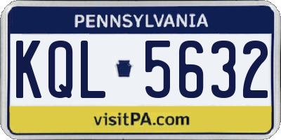 PA license plate KQL5632