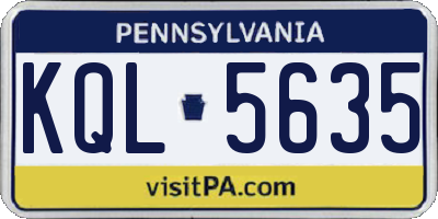 PA license plate KQL5635