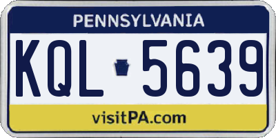 PA license plate KQL5639