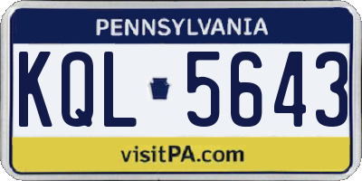 PA license plate KQL5643