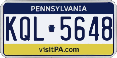 PA license plate KQL5648