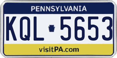 PA license plate KQL5653