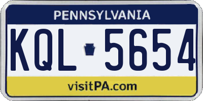 PA license plate KQL5654