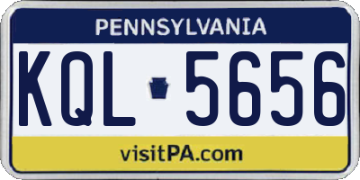 PA license plate KQL5656