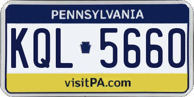 PA license plate KQL5660