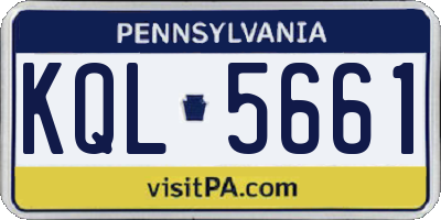 PA license plate KQL5661