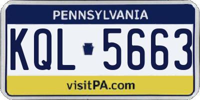 PA license plate KQL5663