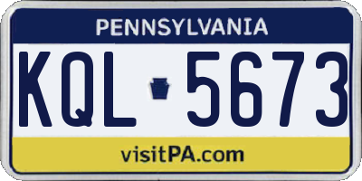 PA license plate KQL5673