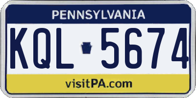 PA license plate KQL5674