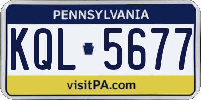 PA license plate KQL5677
