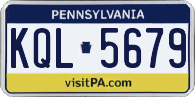 PA license plate KQL5679