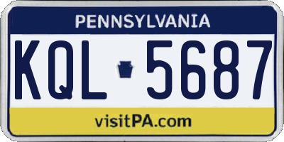 PA license plate KQL5687