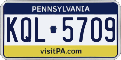 PA license plate KQL5709