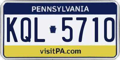 PA license plate KQL5710