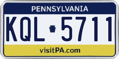 PA license plate KQL5711