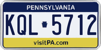 PA license plate KQL5712